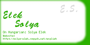 elek solya business card